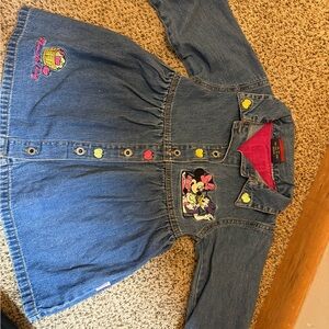 Disney Kids Blue Denim Jacket with Pink and Yellow Accents